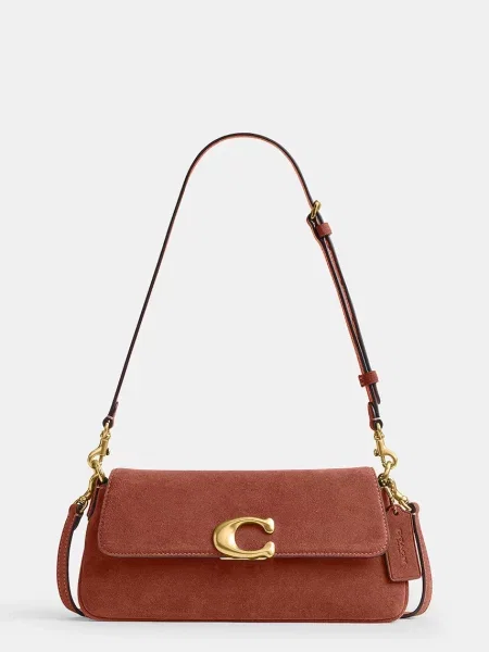 Coach geantă crossbody pentru femei din piele întoarsă Suade Jet Shoulder Bag maro