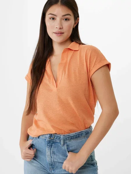 Лляне поло Mexx помаранчеве