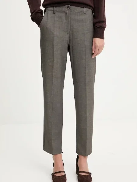 Answear.LAB spodnie proste high waist zielony