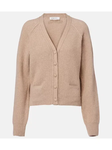 Cardigan Victoria Beckham de lână bej