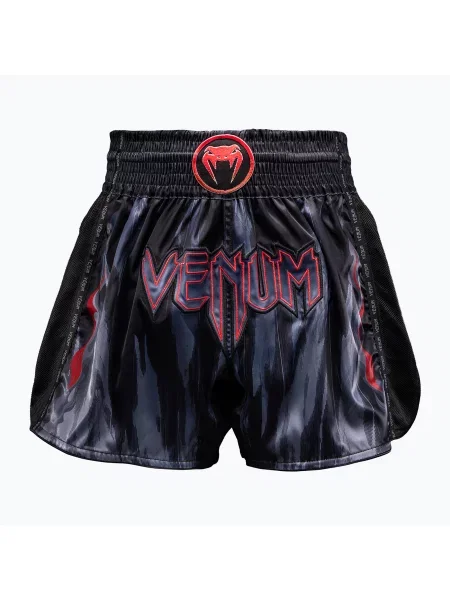 Pantaloni scurți de antrenament pentru bărbați Venum Demon Muay Thai black/grey negru