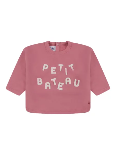 Bluza polarowa dziecięca Petit Bateau różowa