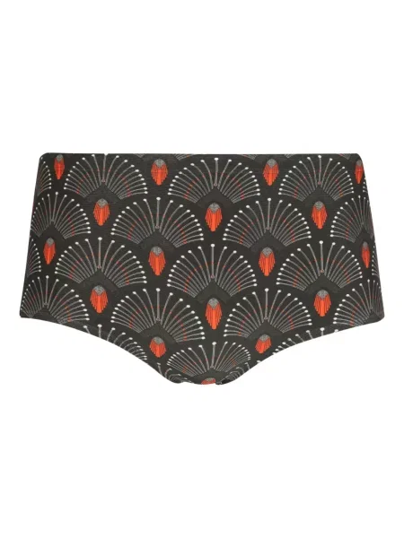 Chiloți Lygia & Nanny cu imagine cu imprimeu geometric maro