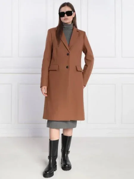 Tommy Hilfiger De lână palton cu adaos de cașmir maro