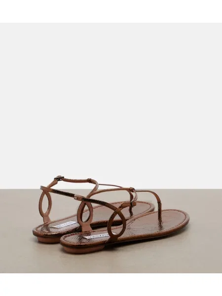 Sandale Aquazzura din piele cu model piele de șarpe