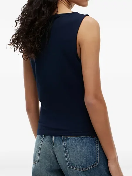 Top Tommy Hilfiger s autogramem modrý