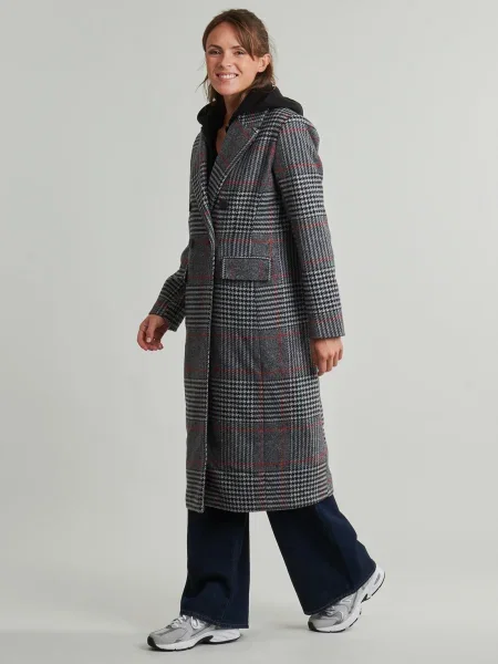 Palton Desigual în carouri gri