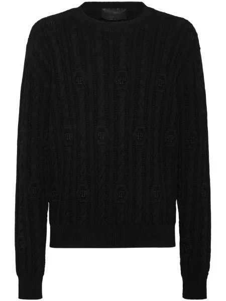 Pulover Philipp Plein cu broderie negru