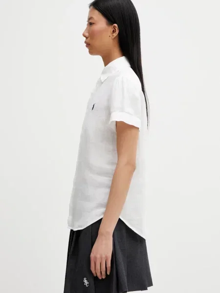 Polo Ralph Lauren cămașă de in PD LINEN alb