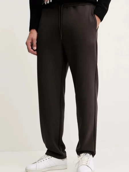 Спортивні штани Emporio Armani однотонні коричневий