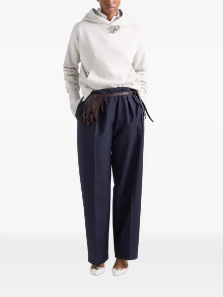 Pantaloni Prada de mohair albastru