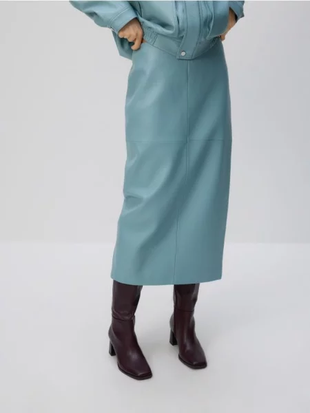 Спідниця Reserved з розрізом блакитна