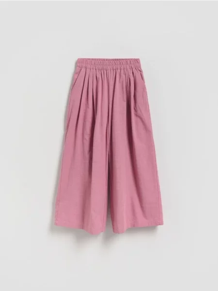 Reserved Вільні штани з льоном рожевувато-ліловий 