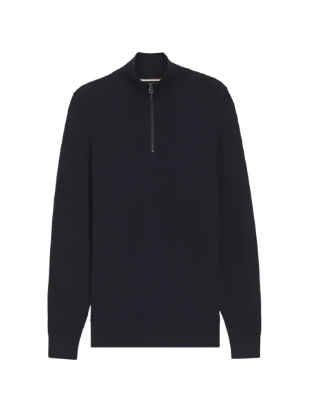 Pulover Boss de jumătate de fermoar albastru