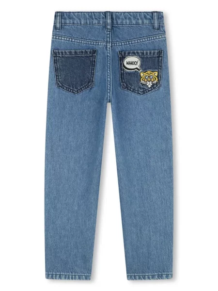 Jeansy straight leg dziecięce Kenzo niebieskie