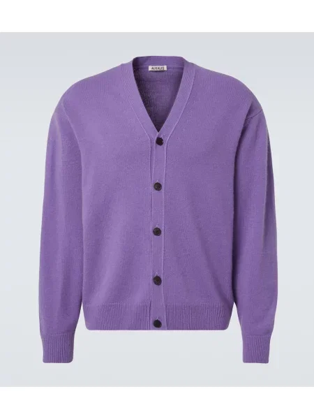 Kardigan Auralee z kaszmiru fioletowy