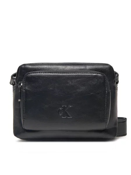 Calvin Klein Jeans Torbica za okrog pasu Tumbled Camera Bag Pu črna