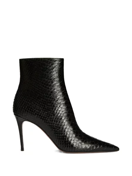 Botine Paris Texas cu model piele de șarpe negru
