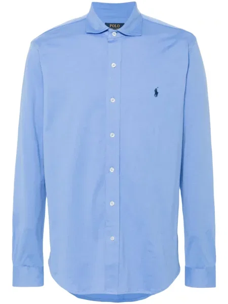 Polo Polo Ralph Lauren με κέντημα κλασικό ραβδωτό μεταξωτό ύφασμα μπλε