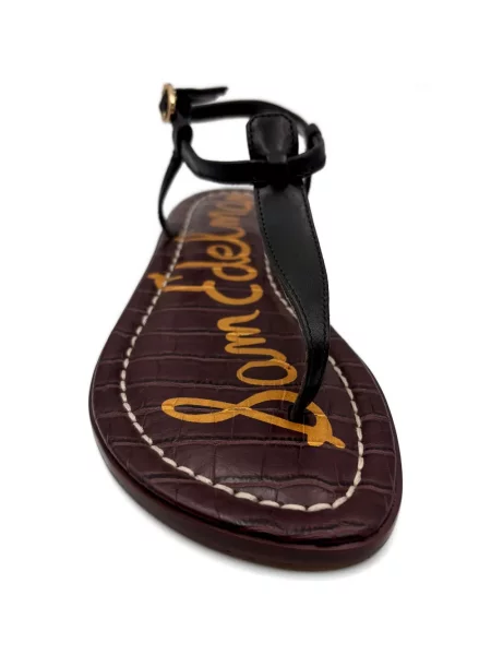 Kožne remenčić sandale Sam Edelman sa kopčom crna