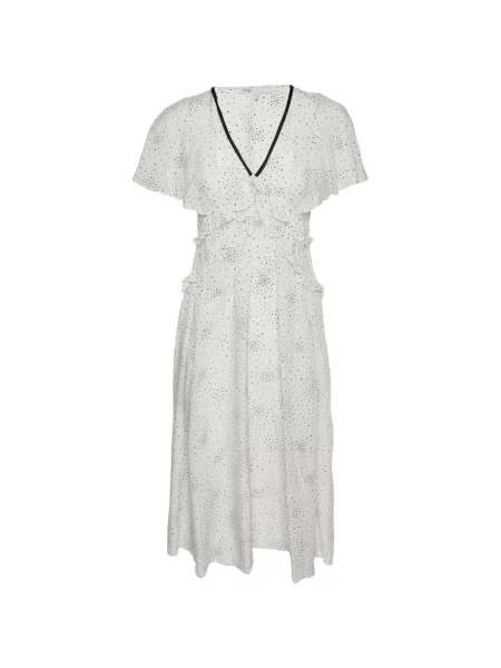 Rochie midi Maje cu volane alb