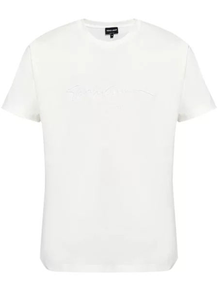 Tricou Giorgio Armani cu broderie alb
