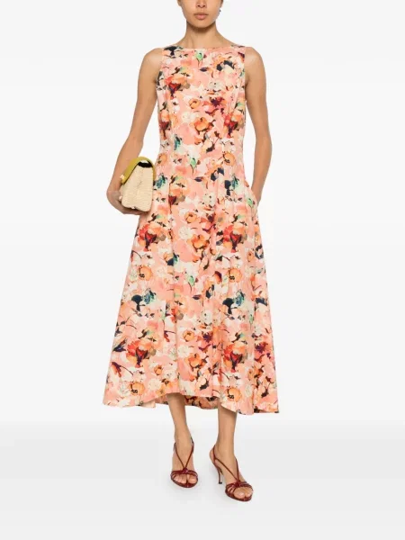 Rochie midi Ulla Johnson cu model floral cu imagine roz