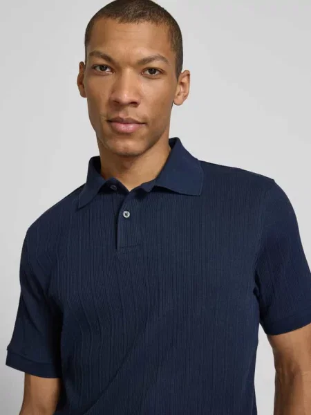 Koszulka polo o kroju regular fit z czystej bawełny model COLE' Selected Homme granatowa