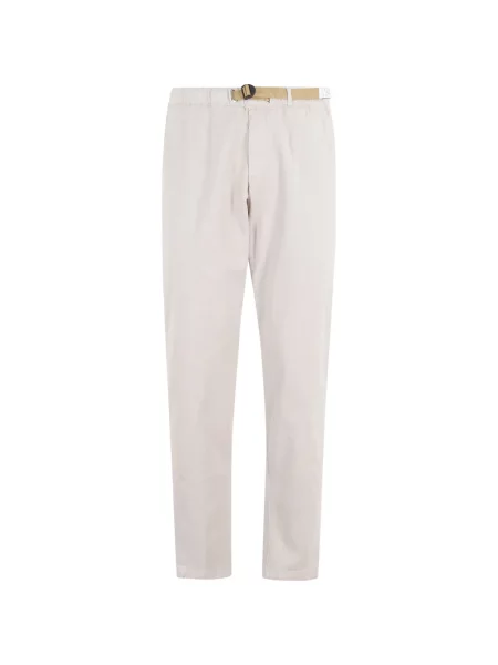 Cu centură pantaloni White Sand conici alb