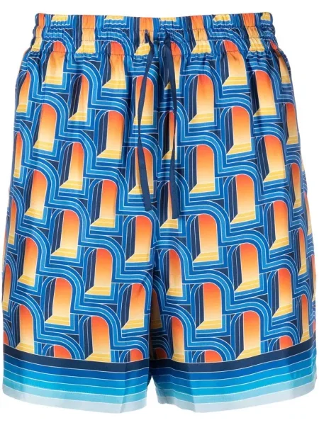Pantaloni scurți Casablanca de mătase albastru