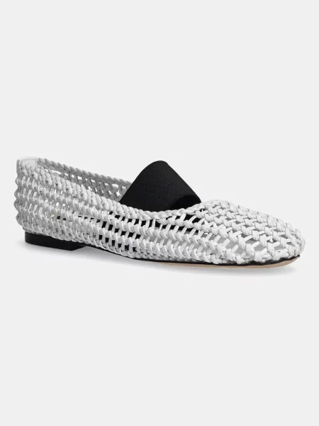 MSGM balerini de piele alb