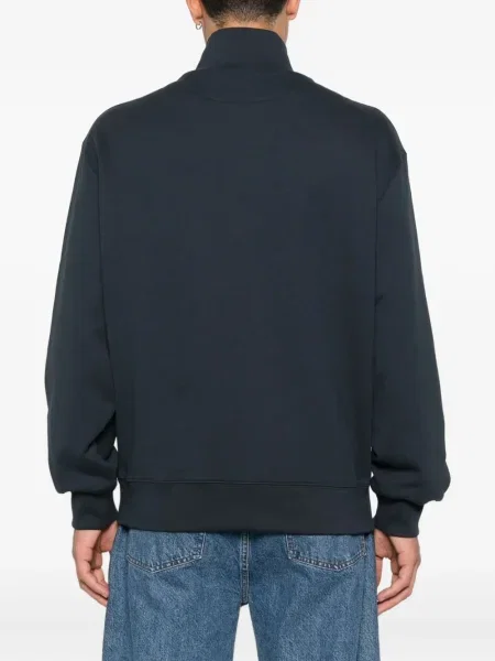 Hanorac Maison Kitsune de jumătate de fermoar albastru