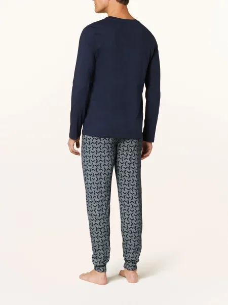 Schiesser Pyžamo Casual Essentials tmavě modrá