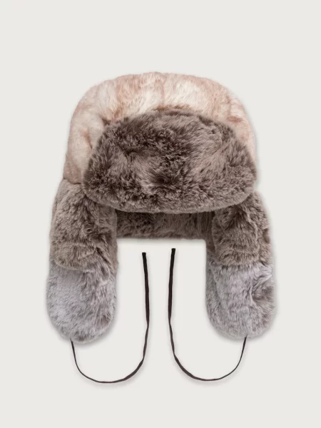 Kangol căciulă cu urechi pentru femei MULTI FAUX FUR TRAPPER bej