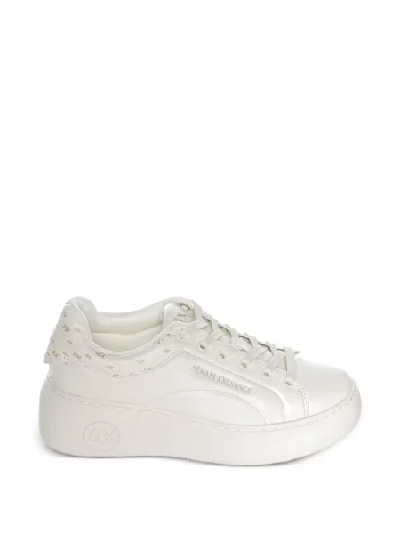Sneakerși Armani Exchange cu platformă cu imagine alb