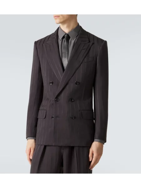 Sacou Tom Ford cu dungi din jacard gri