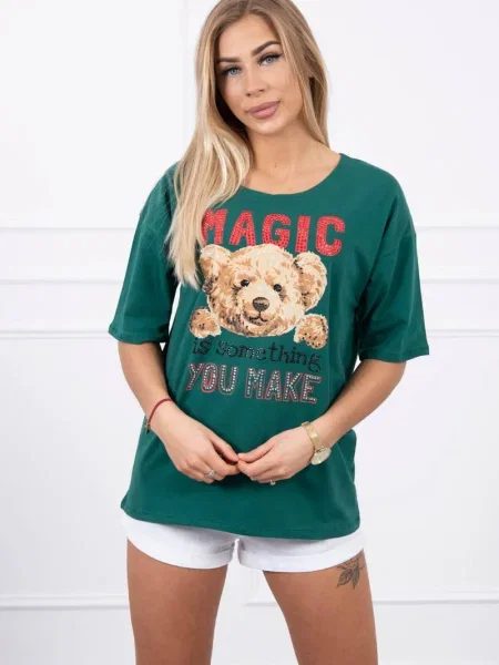 Bluză Kesi cu imagine verde