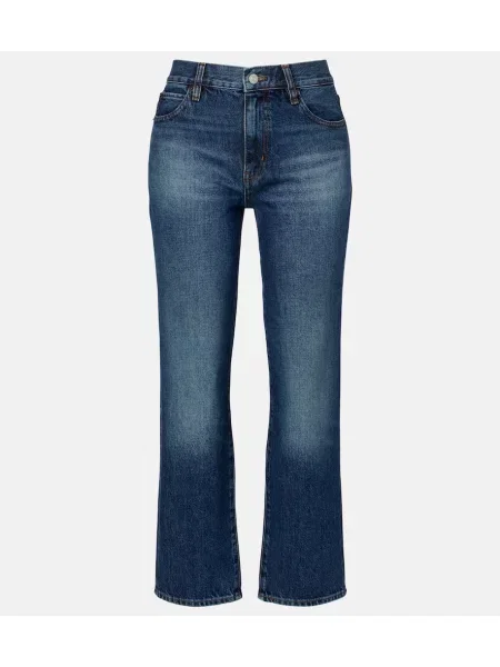 Proste jeansy Frame z wysoką talią niebieskie