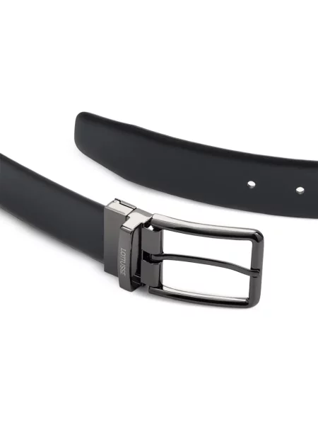 Cu centură reversibil curea Lottusse din piele negru