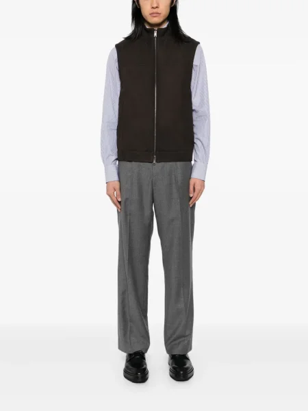 Vestă Zegna din piele de căprioară maro