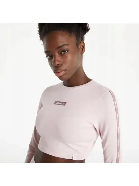 KOSZULKA Z DŁUGIM RĘKAWEM BLUZKA CROP ELLESSE różowa