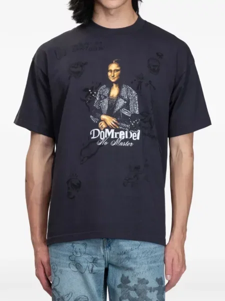 Tricou Domrebel cu imagine negru