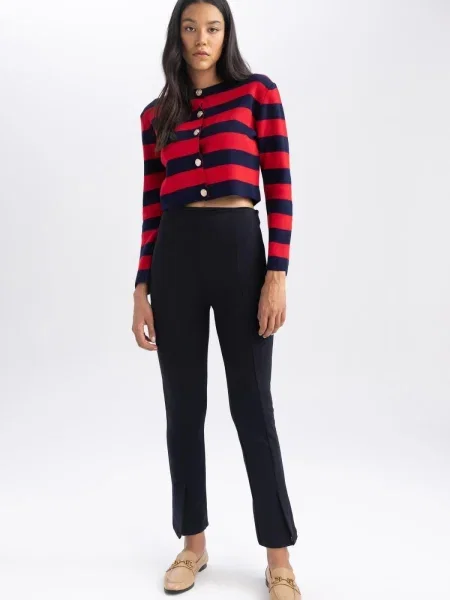 Spodnie Defacto z wysoką talią o krotszym kroju czarne