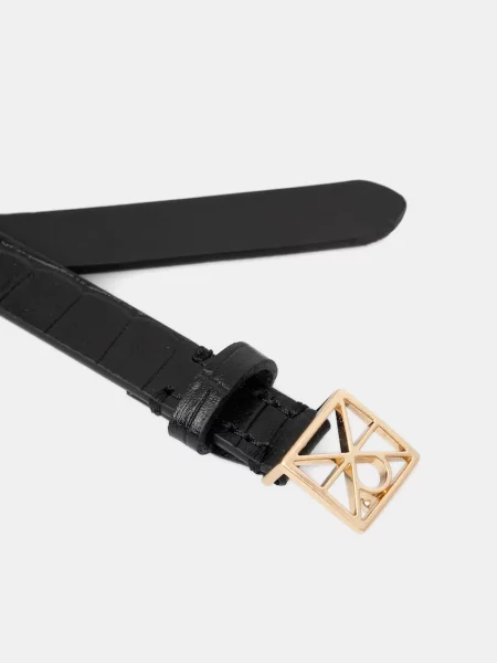 Kožni remen Calvin Klein crna