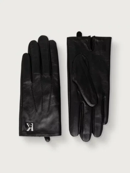 Karl Lagerfeld Jeans mănuși din piele negru