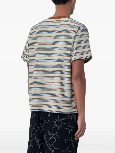 Tricou Brain Dead cu dungi cu decolteu rotund
