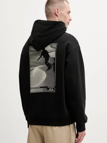 Oakley pulover s kapuco bombažen SANDBOARD črna
