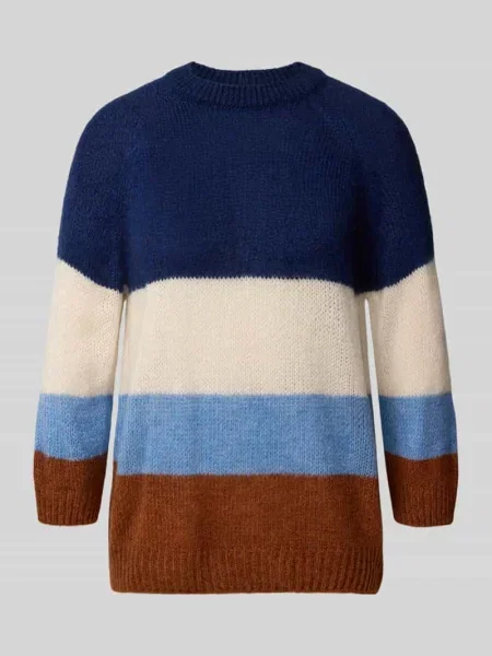 Sweter w kroju relaxed fit z dodatkiem wełny w imitacji dzianiny More & More
