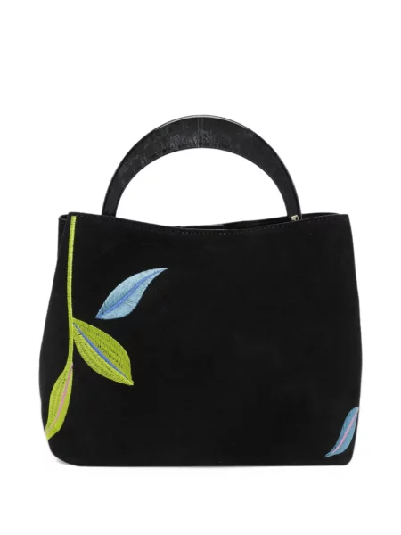 Szarvasbőr virágos shopper táska My Best Bag fekete