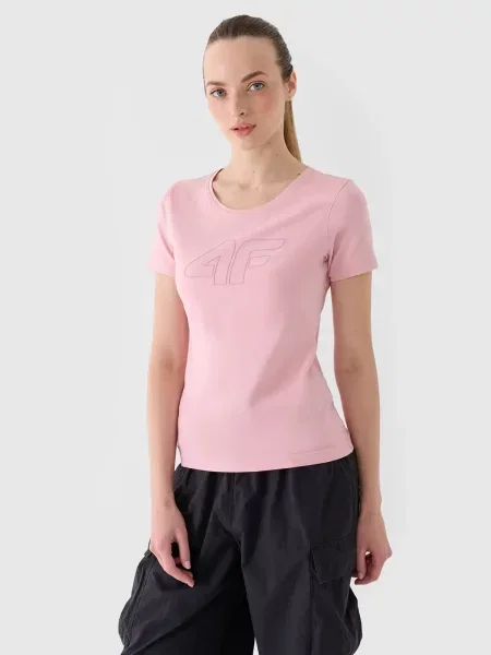 4F t-shirt koszulka XS różowa